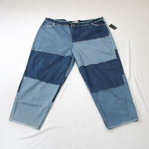 NWT Eloquii Patchwork Denim Wide Legged Jeans Size 26